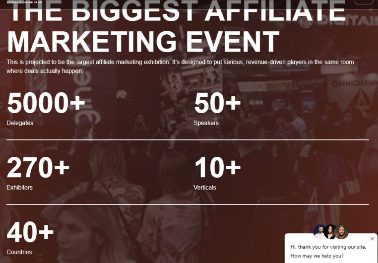 Affiliate Grand Slam figures: 5000+ delegates, 50+ speakers, 270+ exhibitors, 10+ verticals, 40+ countries